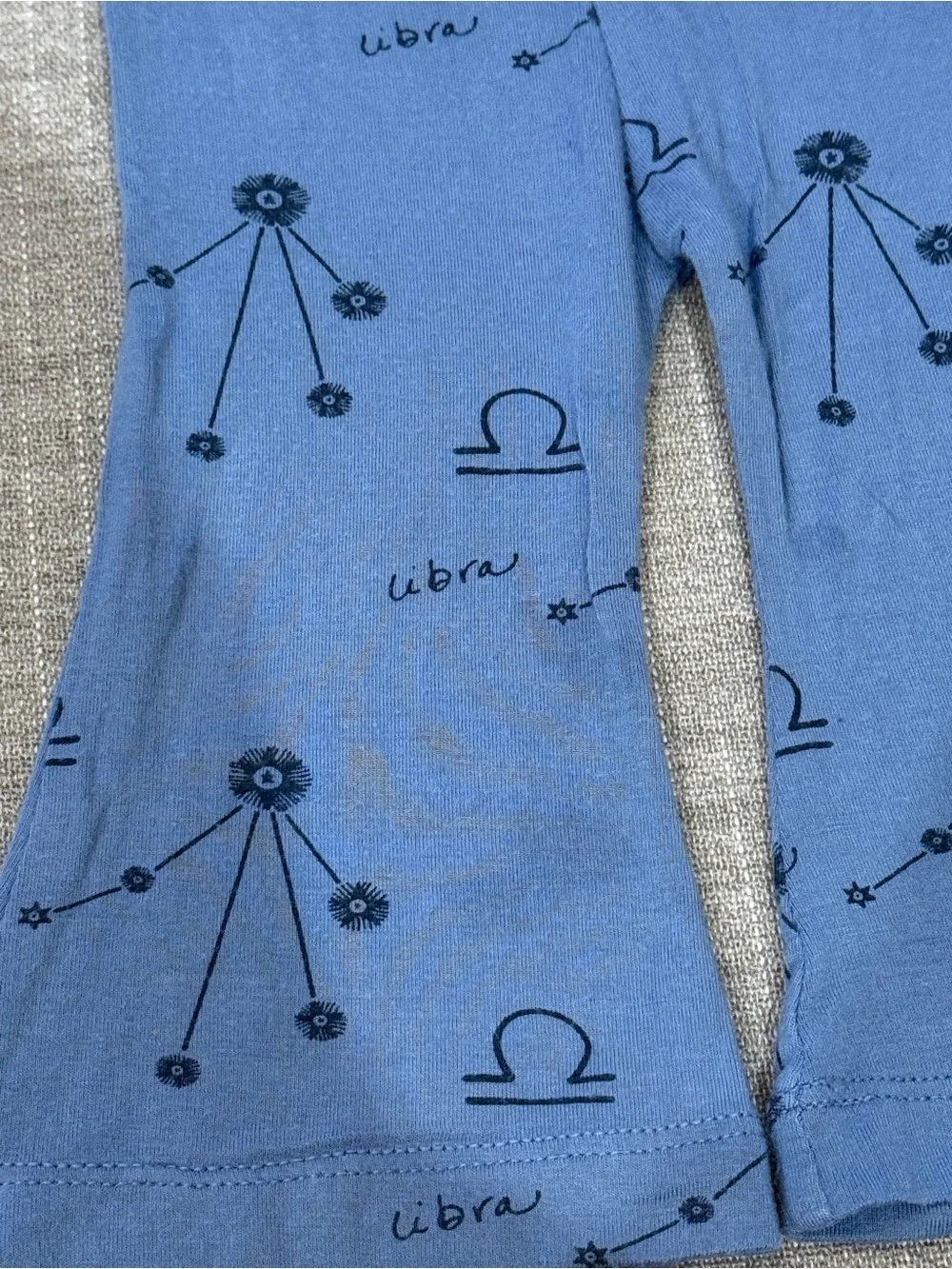 kate quinn Blue Toddler Bamboo Top with Small Black Floral Print
